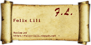 Felix Lili névjegykártya