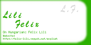 lili felix business card